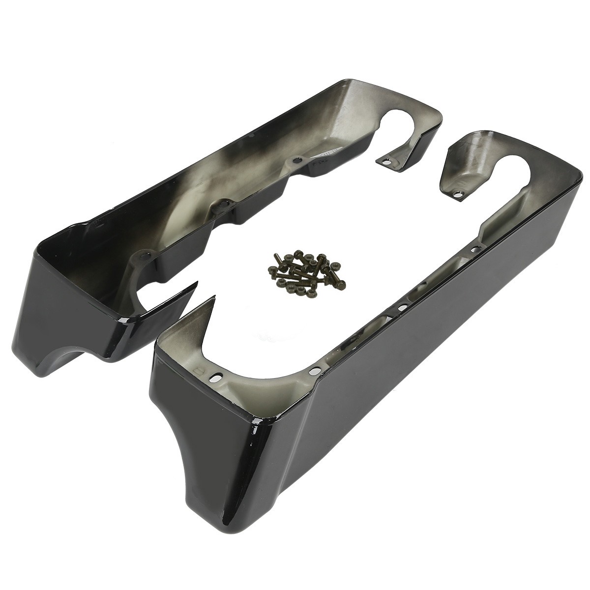 Vivid Black Stretched Extended SaddleBag Extension For Harley Touring 1994-2013