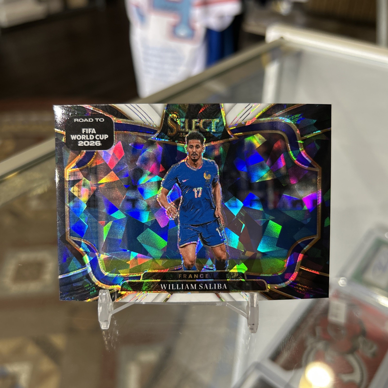 2025-26 Panini Select Road to FIFA World Cup William Saliba Black White SP /380 2025-26 Panini Select Road to FIFA World Cup William Saliba Black White SP /380