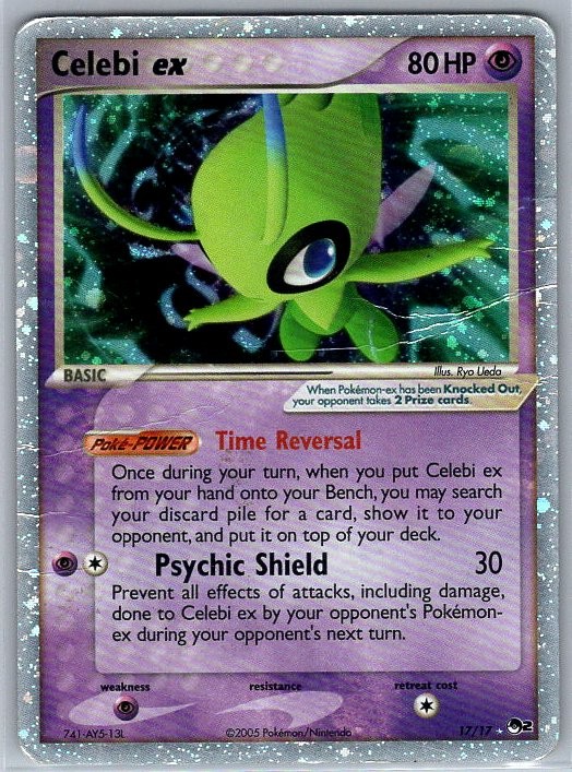 Celebi ex (Holo) 017/017 Ultra Rare POP Series 2 DAMAGED CREASED