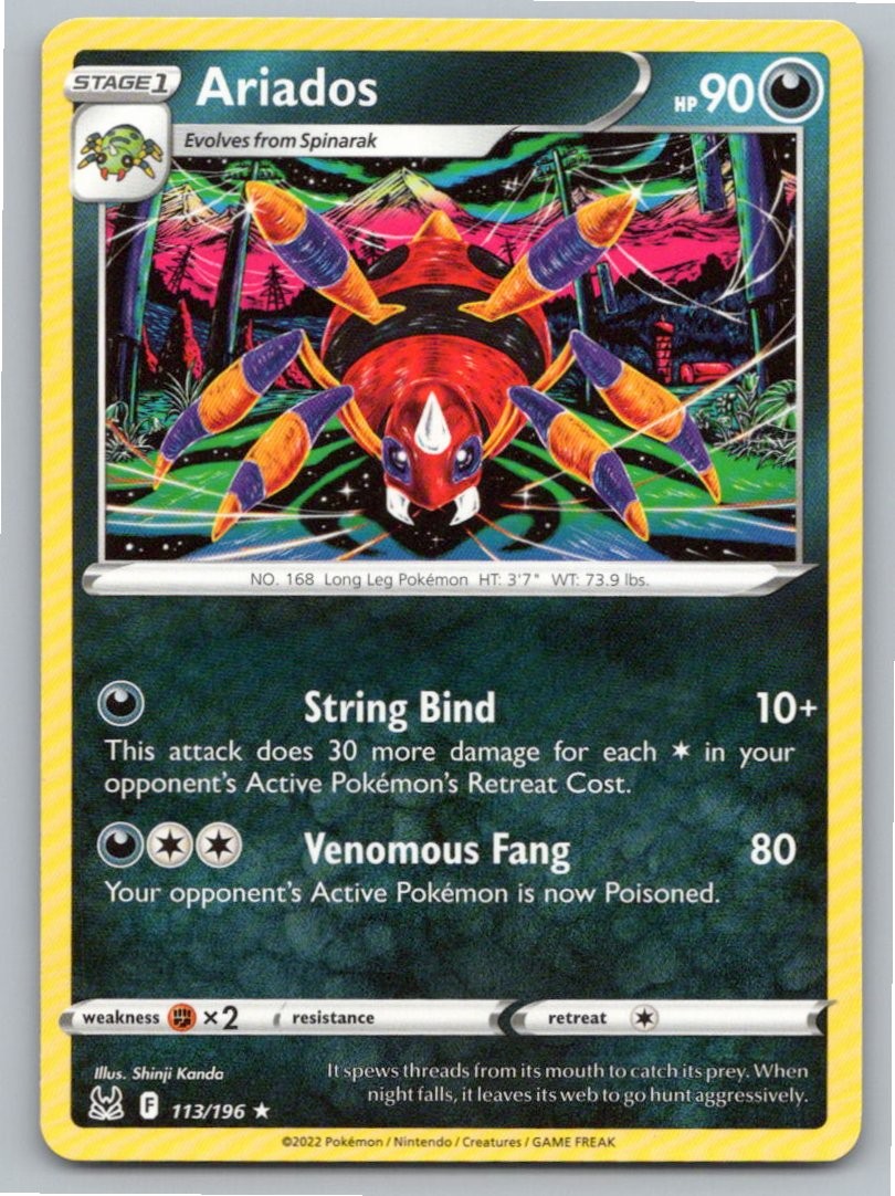 2022 POKEMON ARIADOS LOST ORIGIN 113/196 R NM A59870 FREE S&H 2022 POKEMON ARIADOS LOST ORIGIN 113/196 R NM A59870 FREE S&H