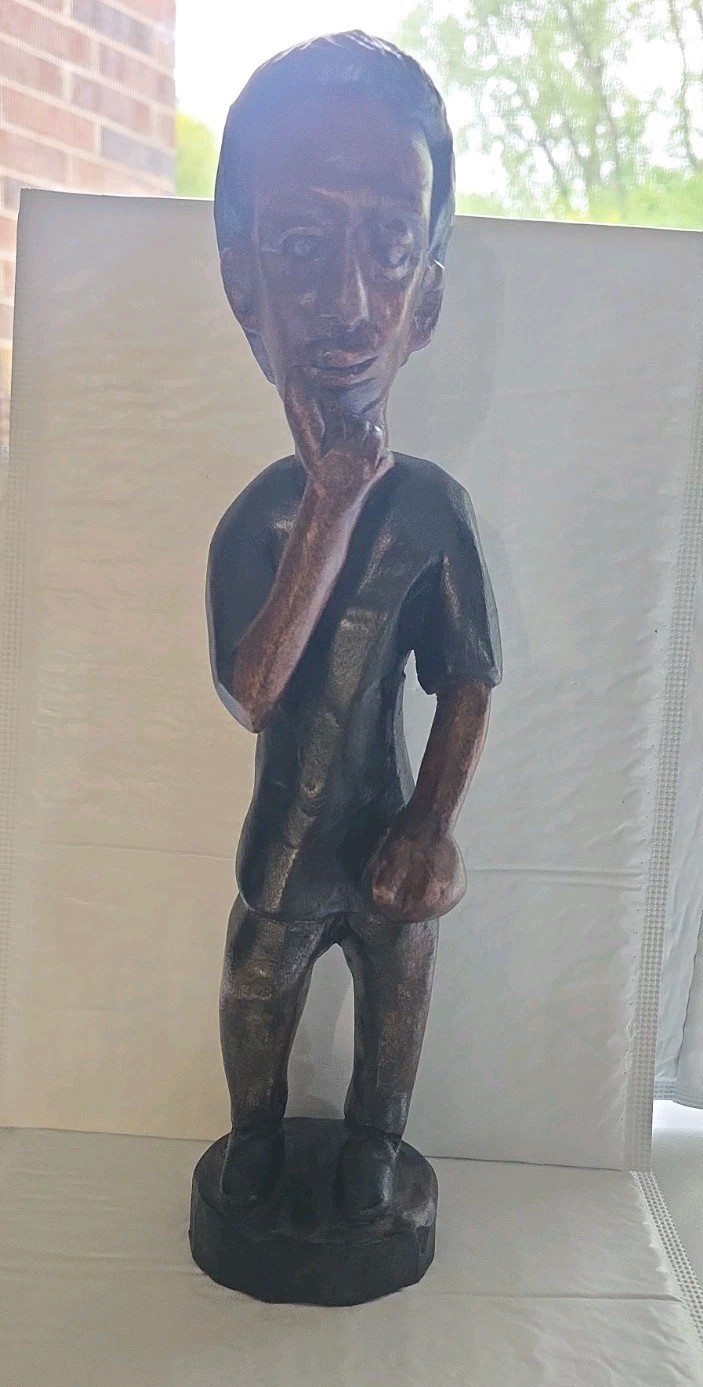 14.5 In Carved Wooden African Male 14.5 In Carved Wooden African Male