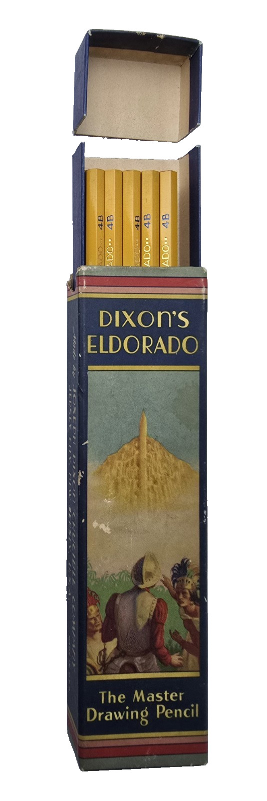 Vintage Dixon's Eldorado Box of 10 Unsharpened 4B Master Drawing Pencils