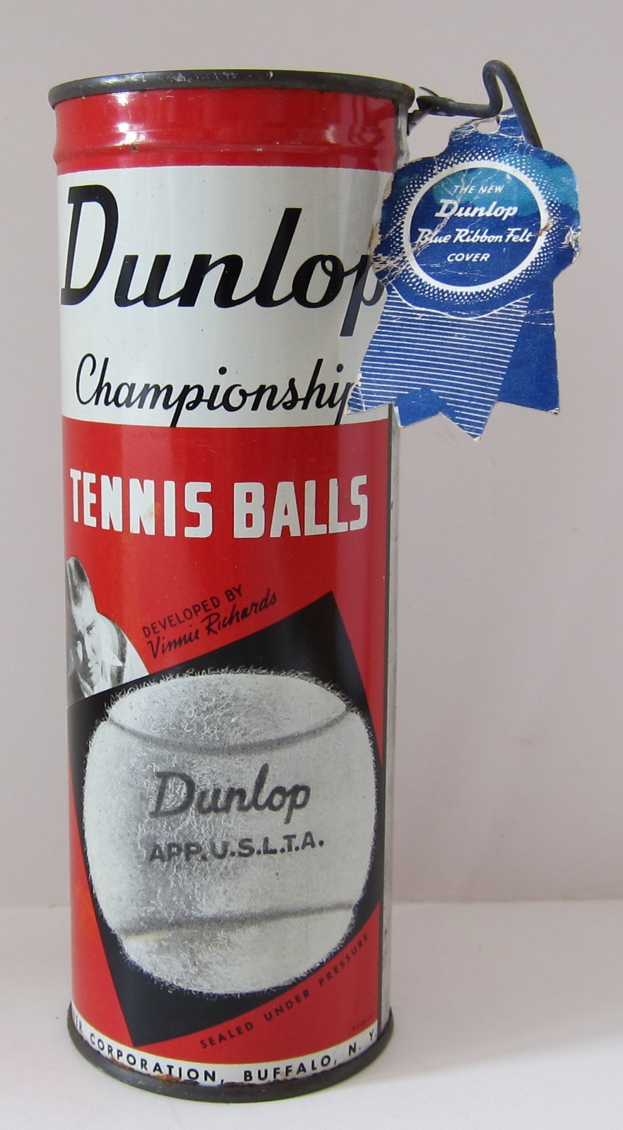 Vintage Sealed Dunlop Championship Vinnie Richards Tennis Balls Tin - Key Wind