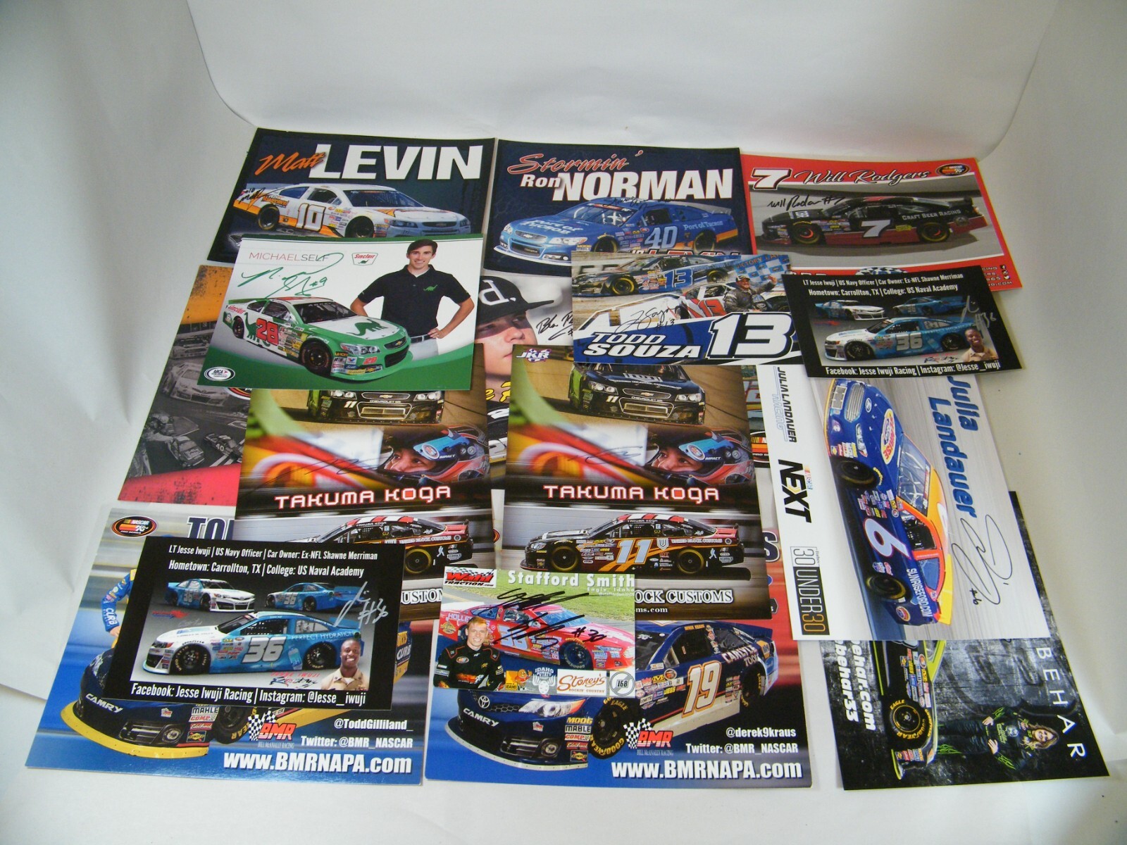 (9) SIGNED NASCAR K&N PRO SERIES DRIVER CARDS + (8) SIGNED DRIVER CARDS