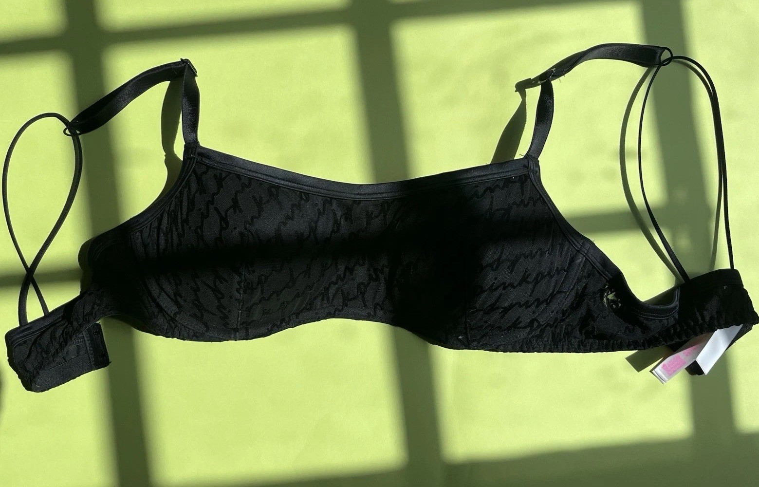 NWOT Pink Black Logo Print Bra SZ34B Victoria\'s Secret Comfortable Bra NWOT Pink Black Logo Print Bra SZ34B Victoria\'s Secret Comfortable Bra