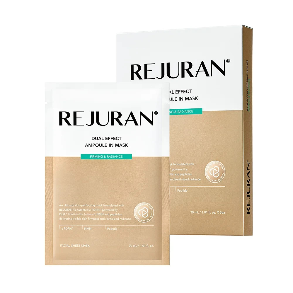 REJURAN Dual Effect Ampoule In Mask 5 Sheets c-PDRN Firming Radiance K-Beauty