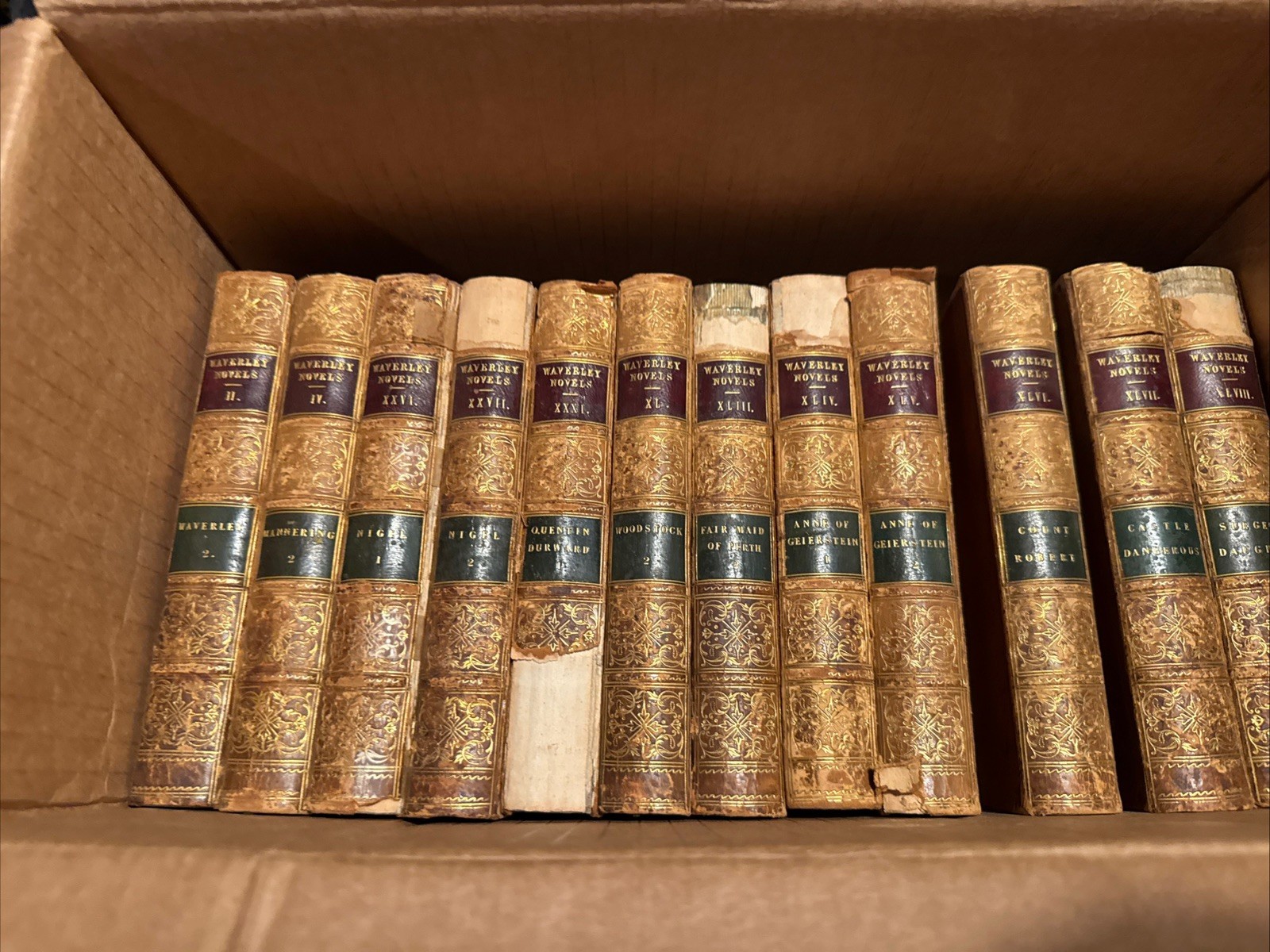 1841 Antique Waverly Novels 12 Volumes HC Books 1841 Antique Waverly Novels 12 Volumes HC Books