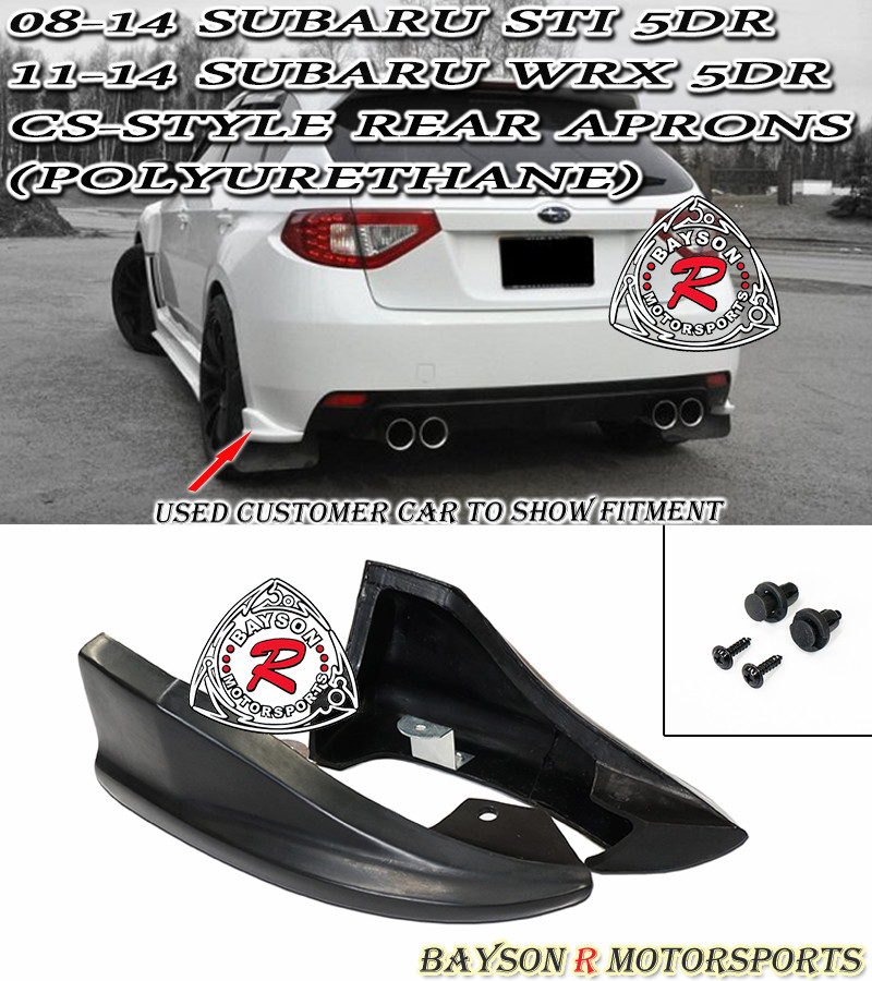 Fits 08-14 Impreza STI GRB Hatchback CS-Style Bottom Line Rear Aprons (Urethane)