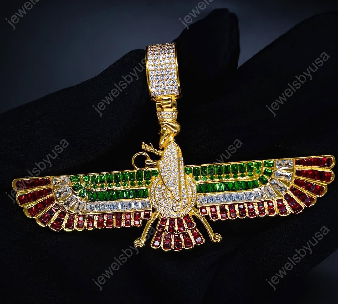 Multicolour Unique Design Pendant Cubic Zirconia Real 925 Sterling Silver