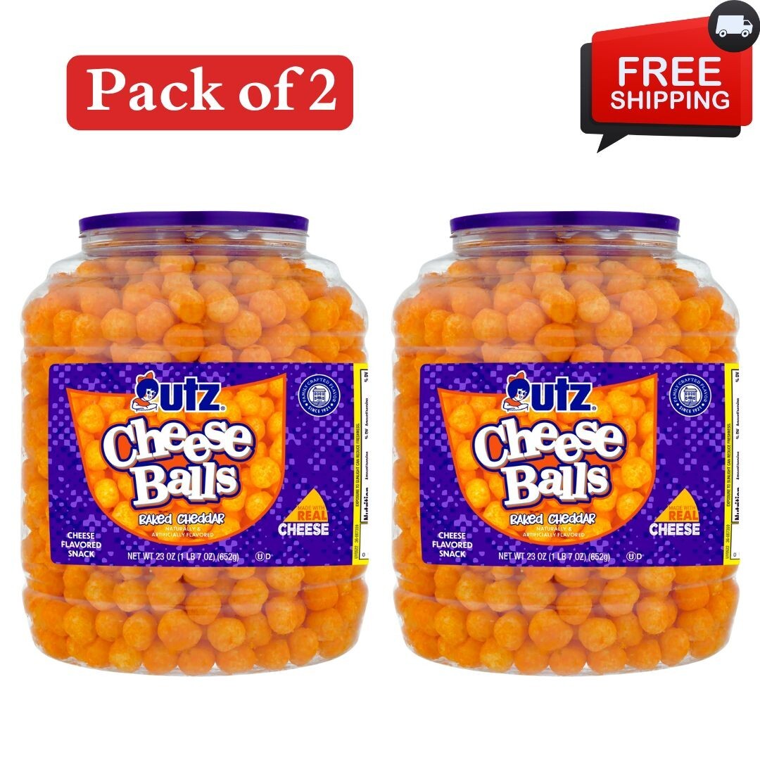 Utz Cheese Balls, 23 oz Barrel. Made With Utz\'s Signature Family - Pack of 2