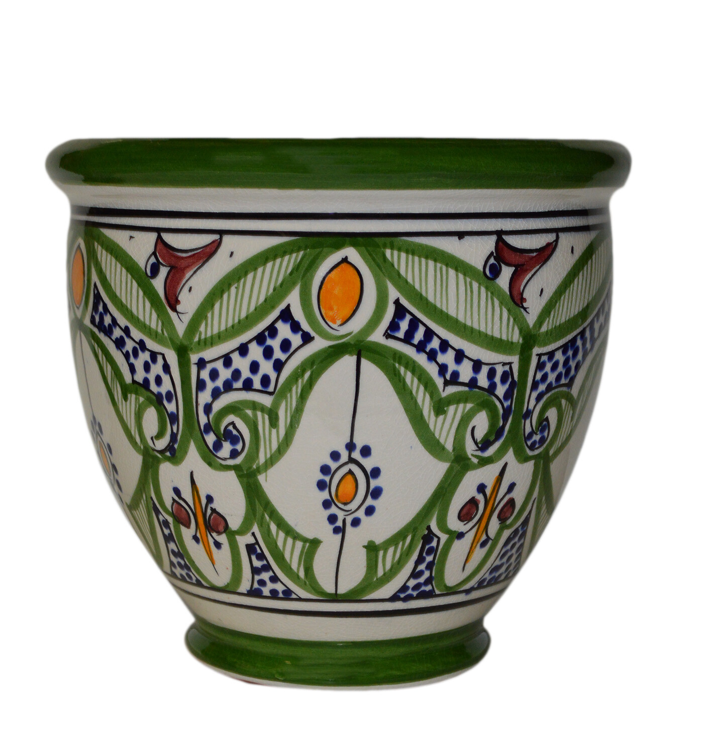 Flower Pot Moroccan Spanish Garden Drain Hole Ceramic Terracotta Planter Plant