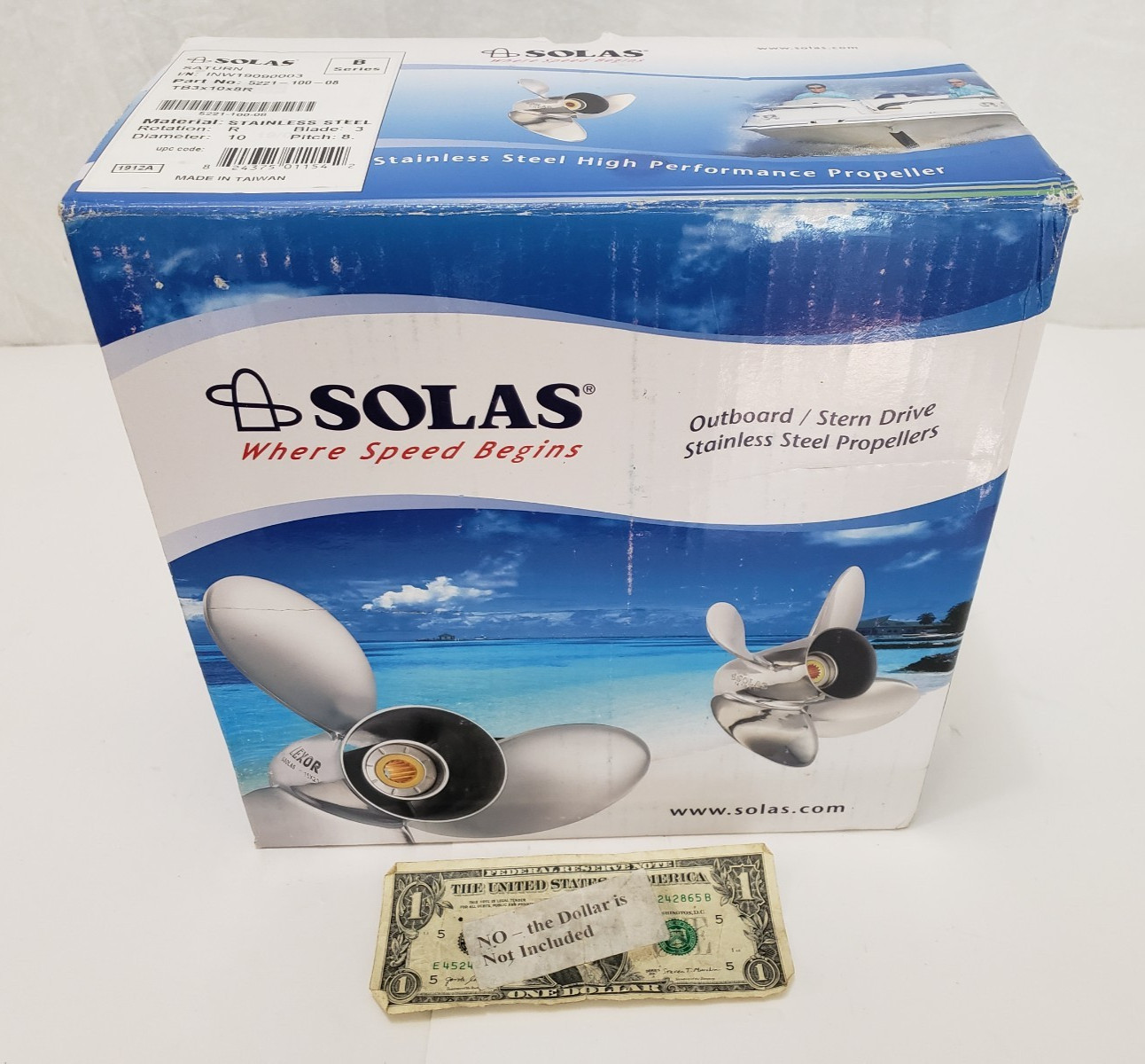 Solas Prop Saturn B-Series Diam=10 Blade=3 Pitch=8 Rota=R - Model #5221-100-08 Solas Prop Saturn B-Series Diam=10 Blade=3 Pitch=8 Rota=R - Model #5221-100-08