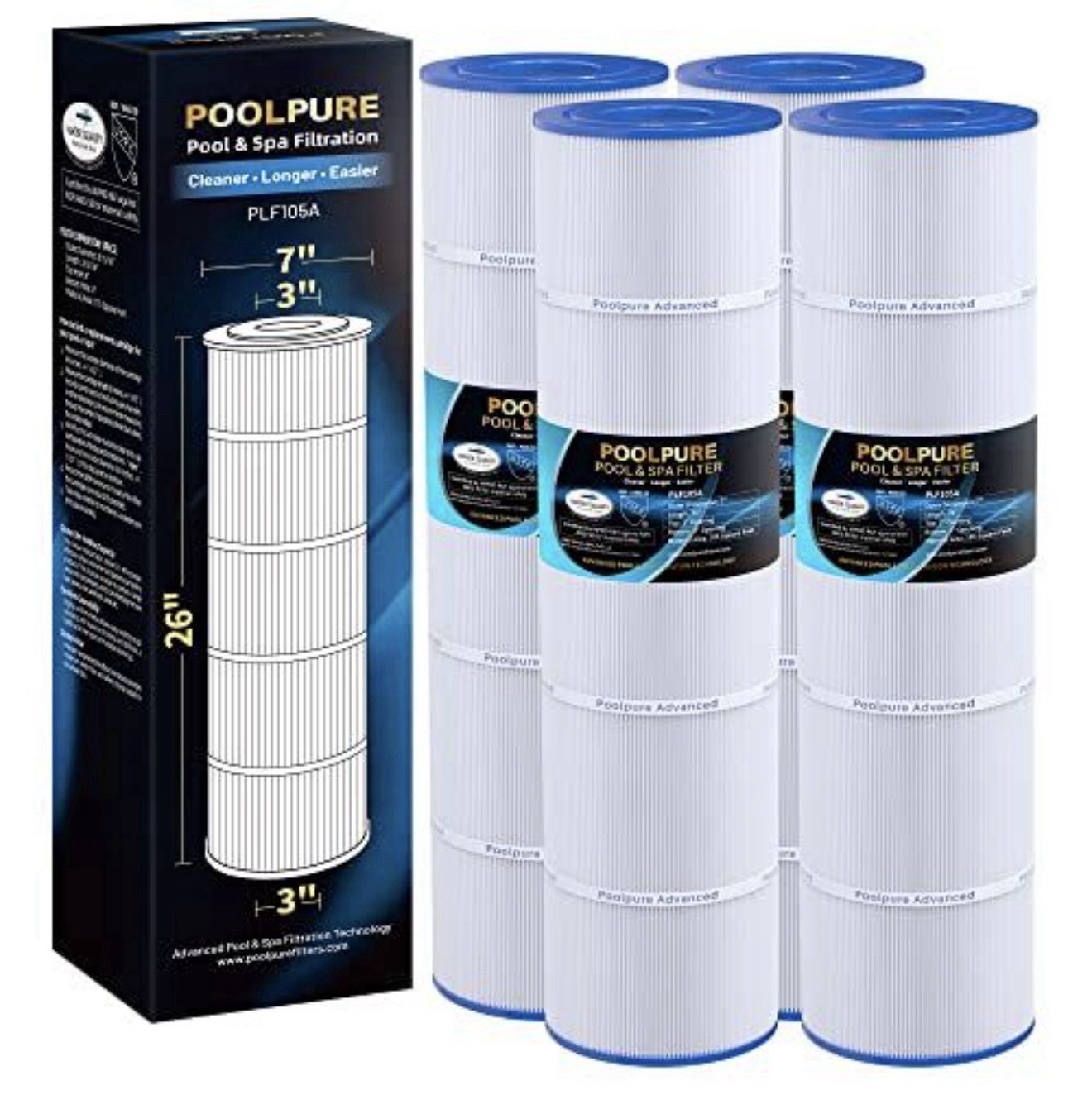 POOLPURE PCC105-PAK4 Replaces Pentair CCP420, 178584, Ultral-A6, Unicel C-7471 POOLPURE PCC105-PAK4 Replaces Pentair CCP420, 178584, Ultral-A6, Unicel C-7471