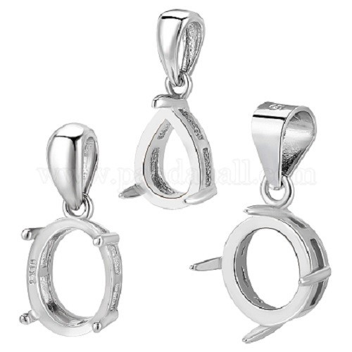 Sterling Silver Pendant Settings 9 Pcs 925 Stamp PandaHall Elite STER PH0001 38