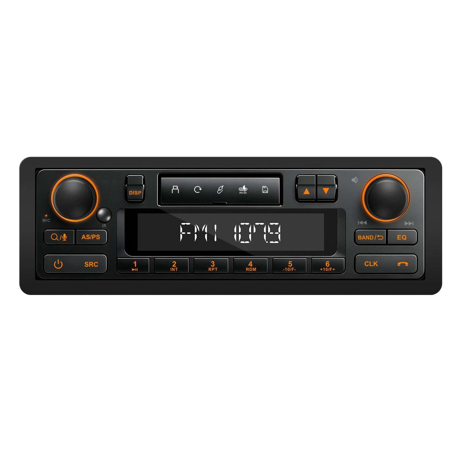 Retro Bluetooth Car Radio System: Single Din European Look Stereo for Classic Retro Bluetooth Car Radio System: Single Din European Look Stereo for Classic