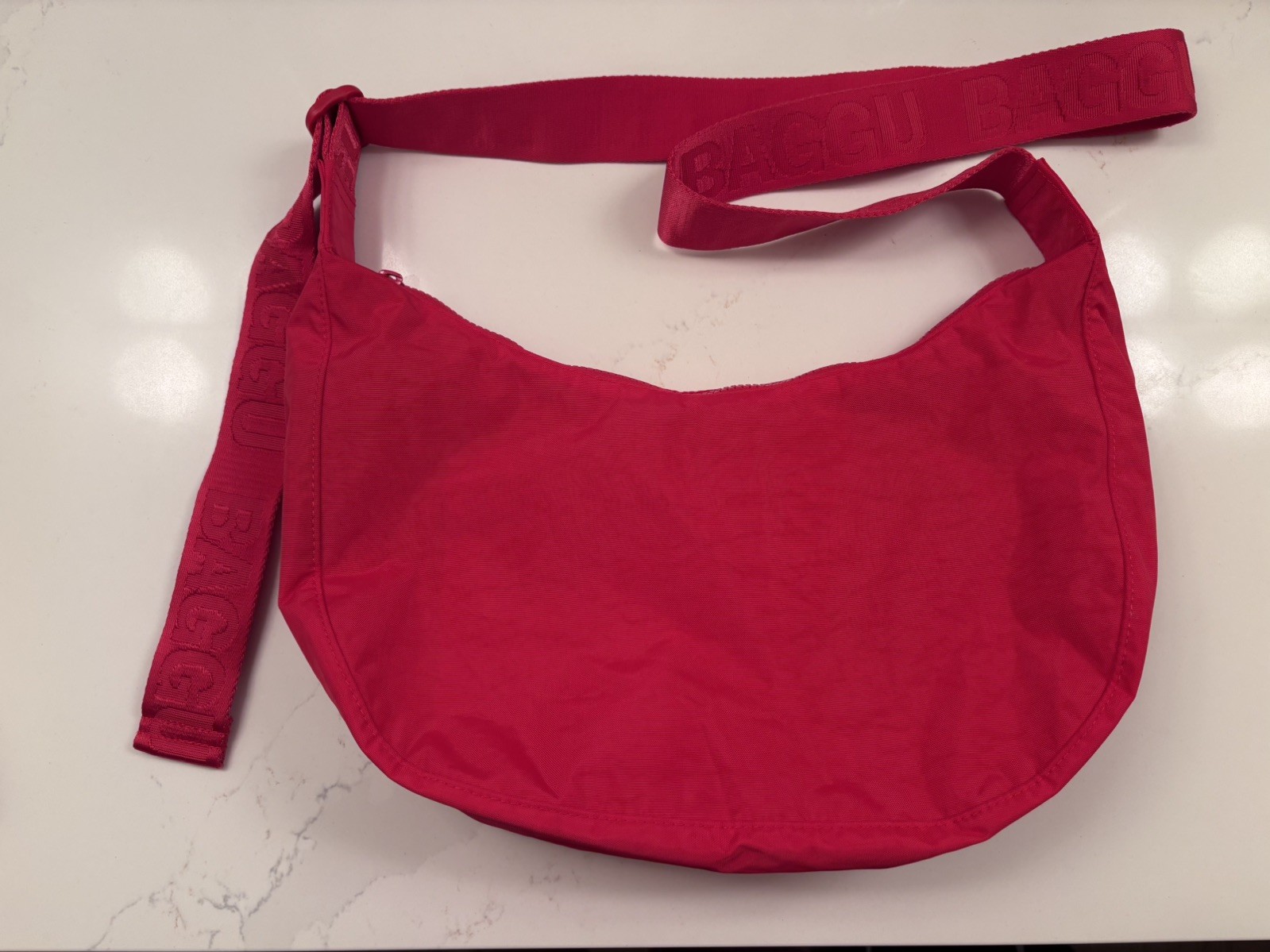 Baggu Cherry Medium Crescent Nylon Crossbody Bag Baggu Cherry Medium Crescent Nylon Crossbody Bag