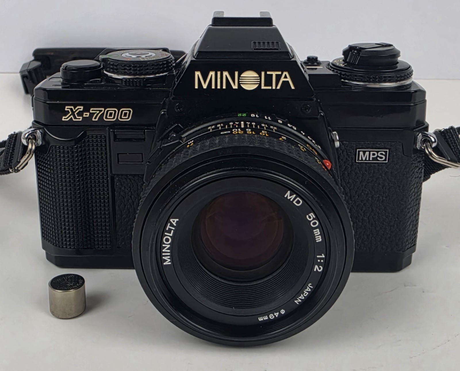 Minolta X-700 MPS 35mm SLR Film Camera With 50mm MD F2 Lens New Battery