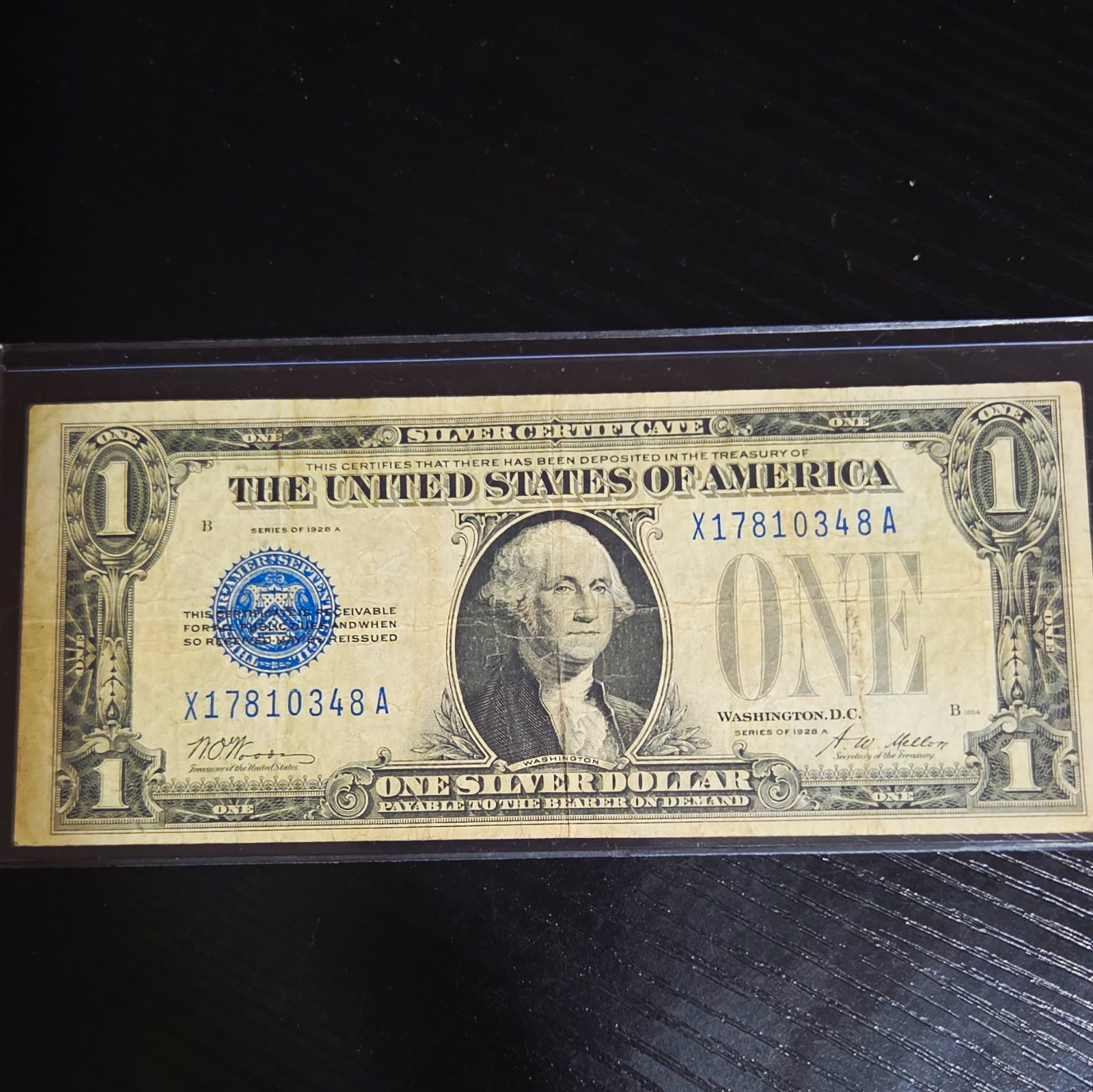 1928A $1 Silver Certificate Blue Seal Serial X17810348A experimental block 1928A $1 Silver Certificate Blue Seal Serial X17810348A experimental block