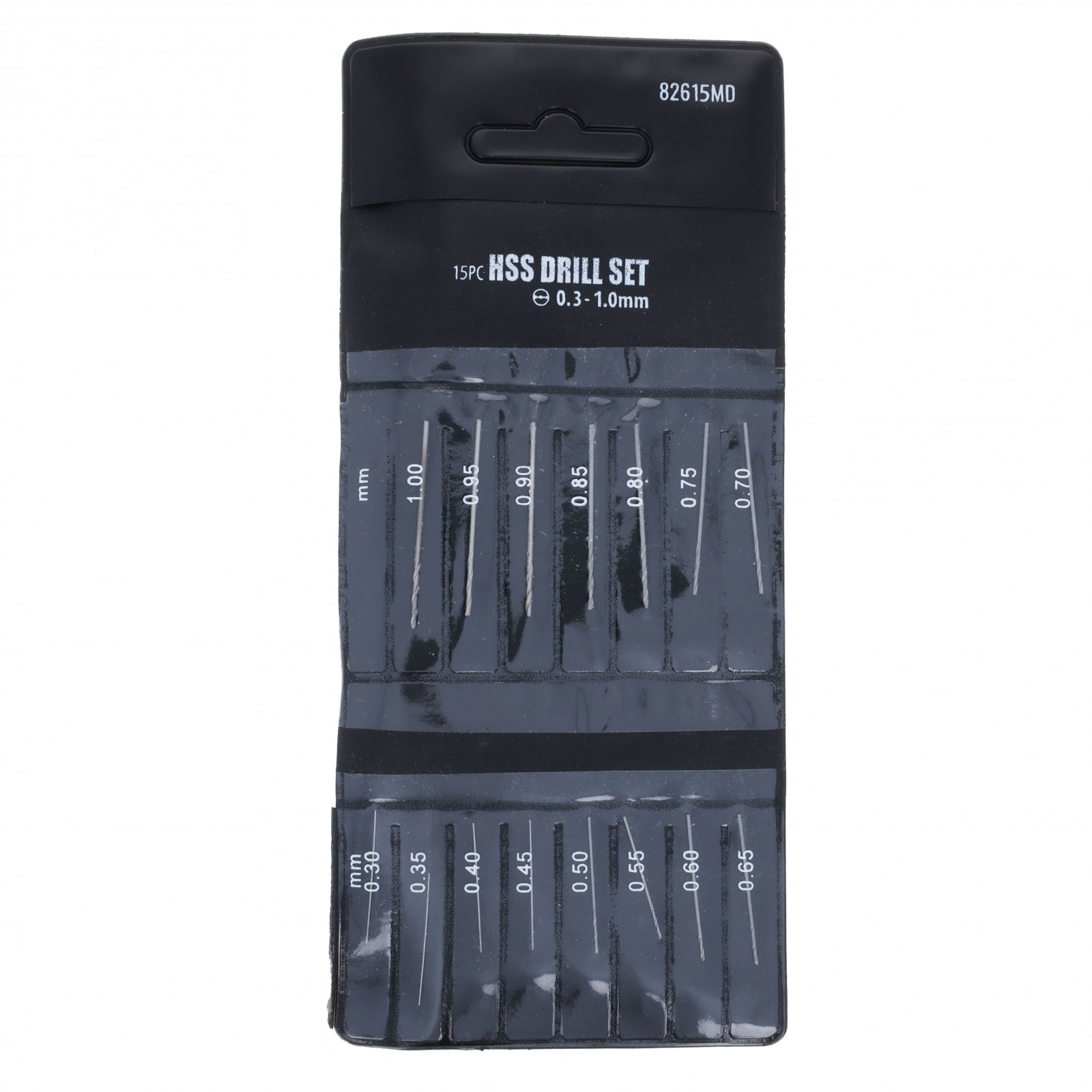 15pc Mini Drill Bit .3mm to 1mm Set