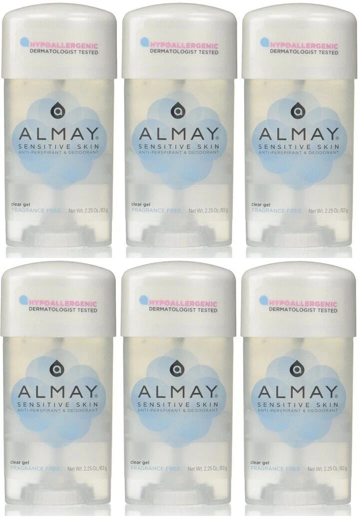 6 Pack Almay Anti Perspirant Deodorant Fragrance Free Clear Gel 2.25 Oz 6 Pack Almay Anti Perspirant Deodorant Fragrance Free Clear Gel 2.25 Oz