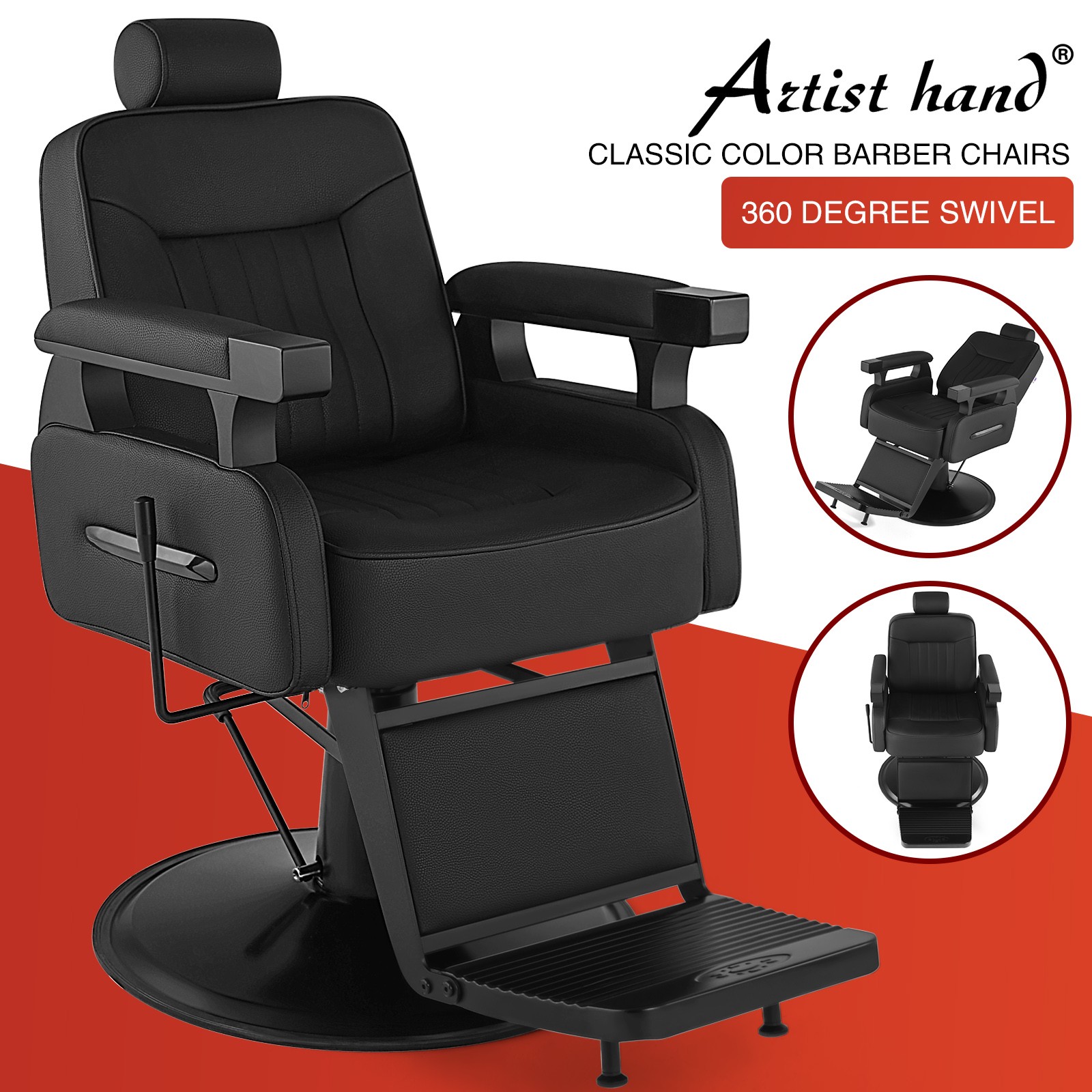 Vintage Black Recline All Purpose Barber Chair Hydraulic SalonSpa Beauty Stylist Vintage Black Recline All Purpose Barber Chair Hydraulic SalonSpa Beauty Stylist