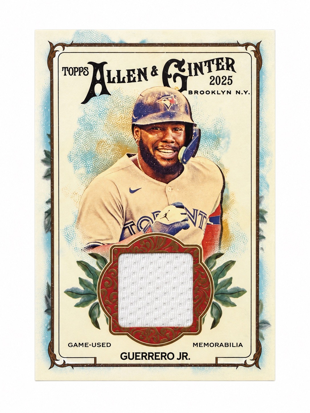 Vladimir Guerrero Jr 2025 Topps Allen & Ginter Game Used Relic Card Blue Jays Vladimir Guerrero Jr 2025 Topps Allen & Ginter Game Used Relic Card Blue Jays