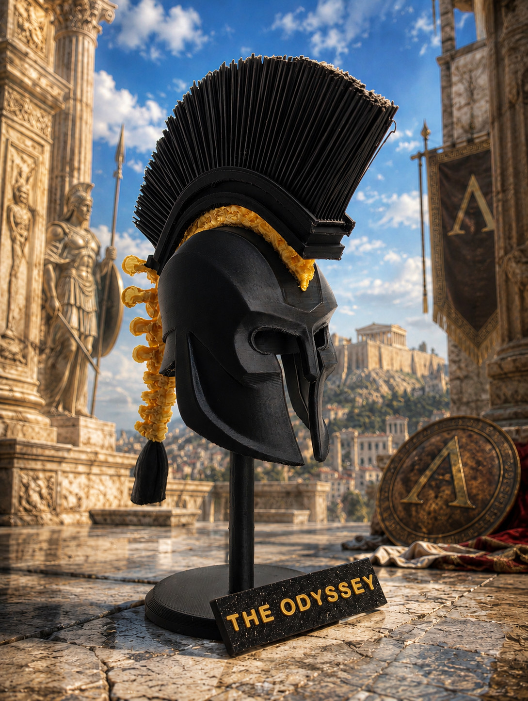 Agamemnon Helmet The Odyssey Greek Warrior Replica 3D Printed Display Decor Agamemnon Helmet The Odyssey Greek Warrior Replica 3D Printed Display Decor
