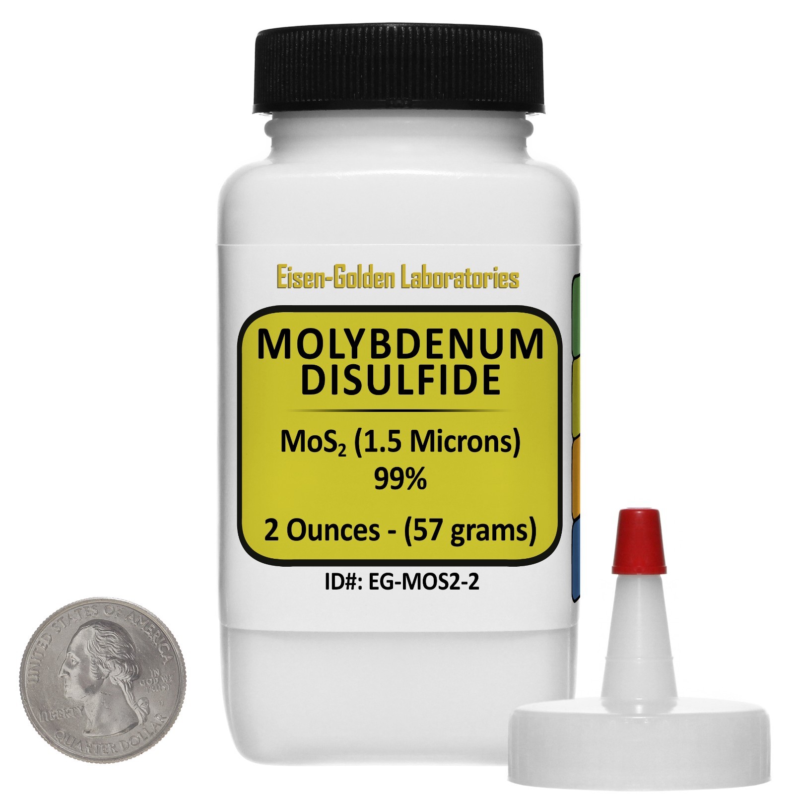 Molybdenum Disulfide [MoS2] 99% AR Grade Powder 2 Oz in a Space-Saver Bottle USA