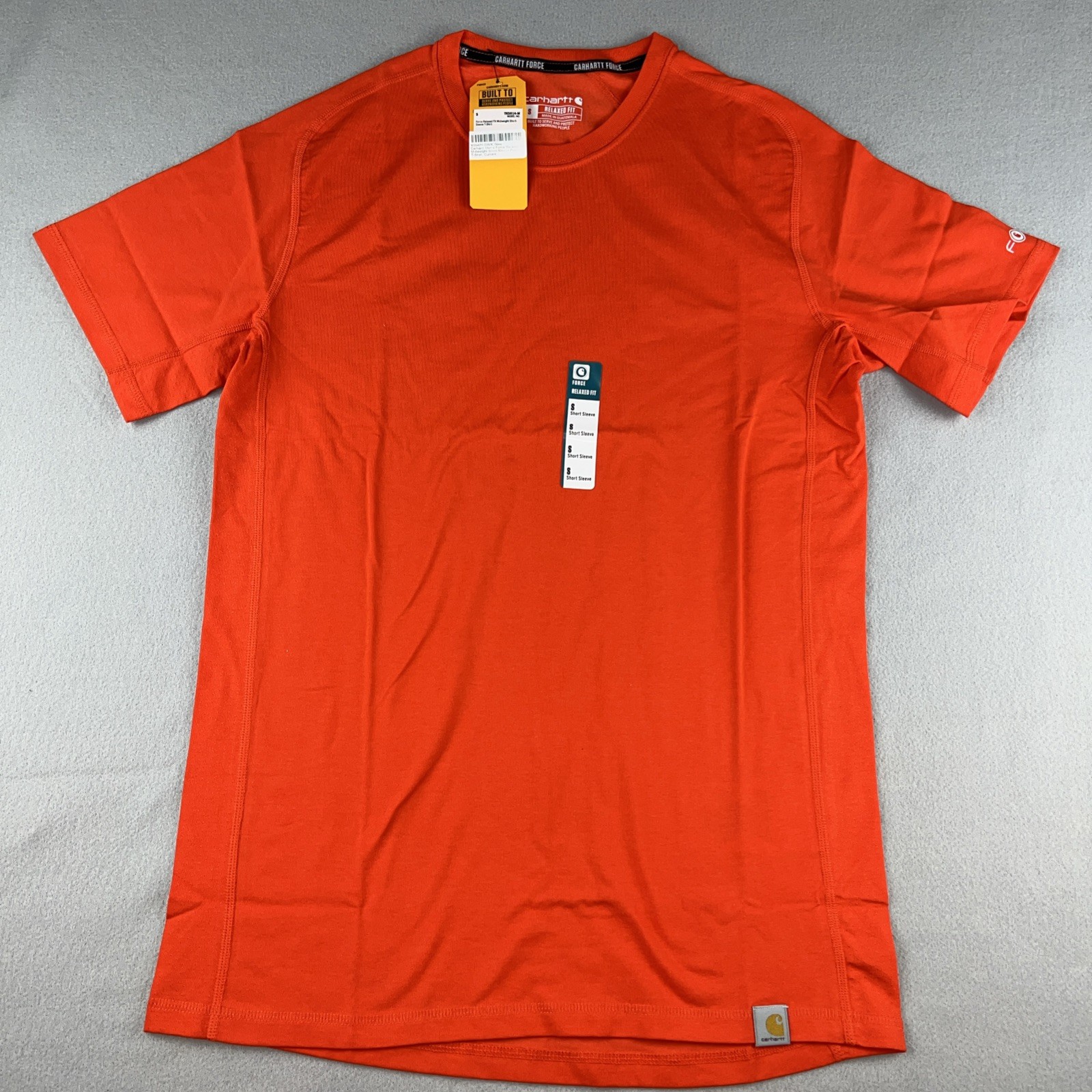 Carharrt Force Relaxed Fit Midweight Short Sleeve T-shirt Orange Currant-Small Carharrt Force Relaxed Fit Midweight Short Sleeve T-shirt Orange Currant-Small