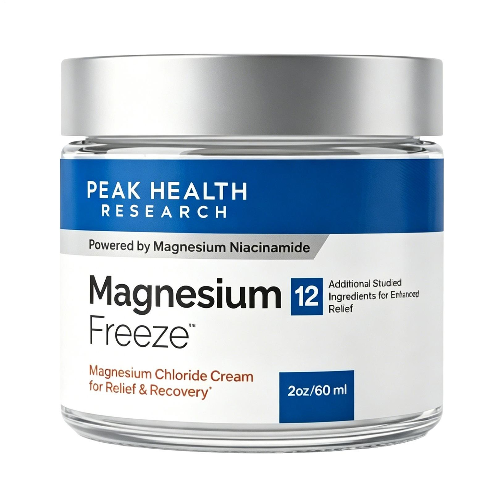 Magnesium Freeze - Topical Magnesium Cream With Niacinamide For Joints, 2oz/60ml Magnesium Freeze - Topical Magnesium Cream With Niacinamide For Joints, 2oz/60ml
