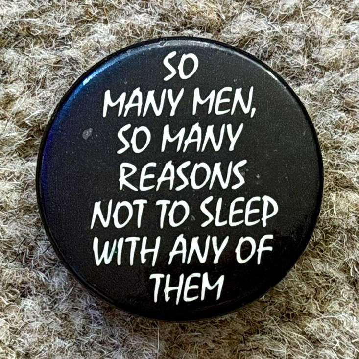 Vintage 70s Black Pinback Button \