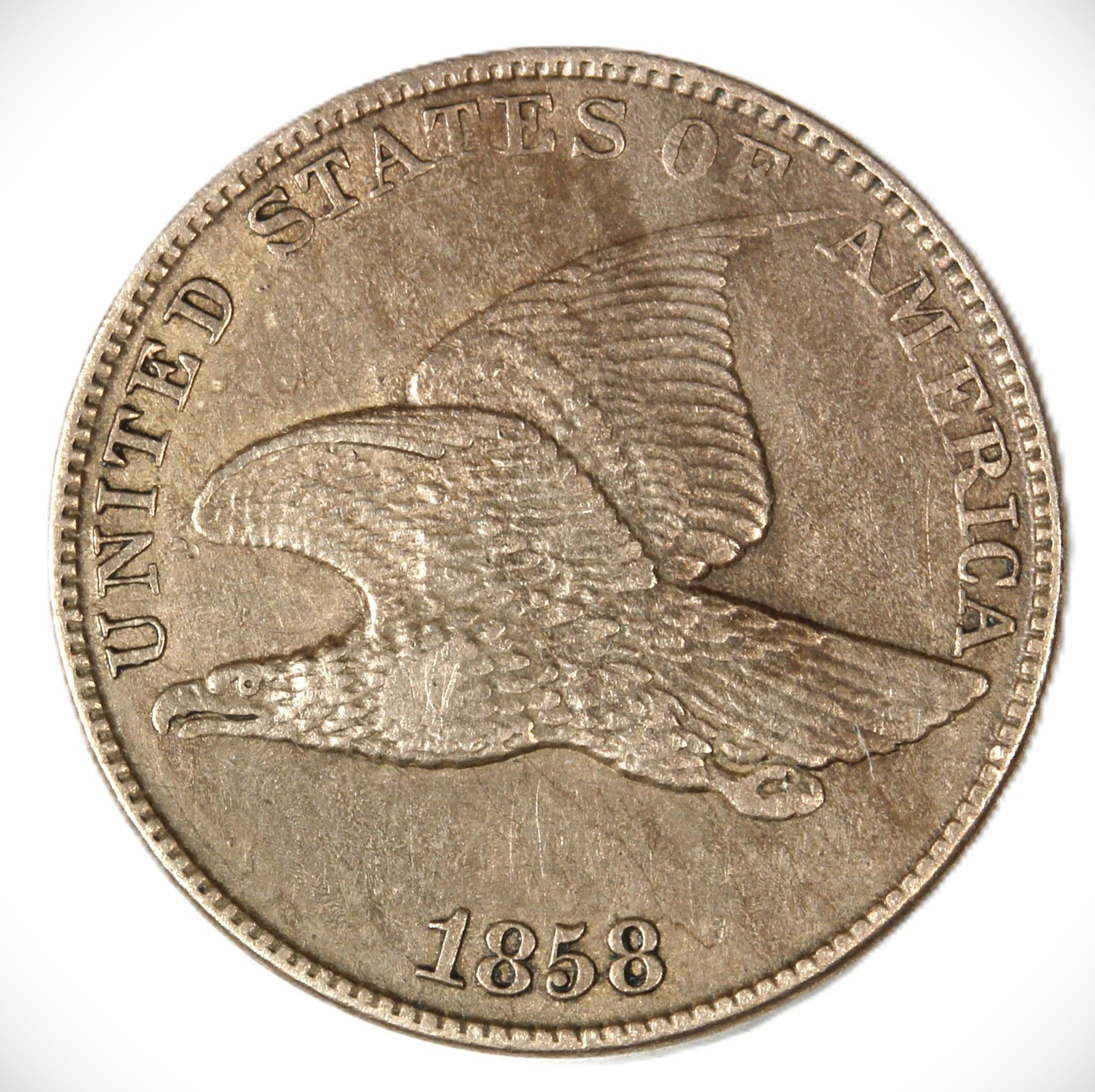 1858 1C Large Letters Flying Eagle Cent-Choice XF- SMH-2615