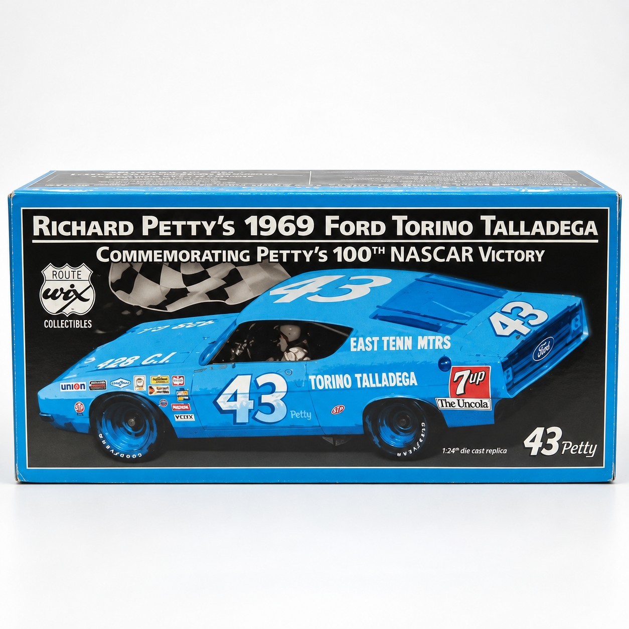 WIX Richard Petty #43 1969 Ford Torino Talladega 1:24 Diecast 100th Win w/Box WIX Richard Petty #43 1969 Ford Torino Talladega 1:24 Diecast 100th Win w/Box
