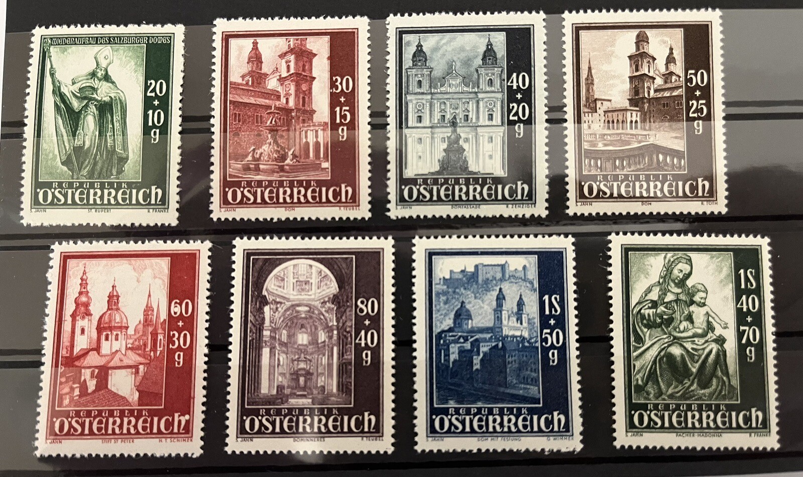 AUSTRIA 1948- Post WWII, Reconstruction of the Salzburger Dom, Complete Set, MNH AUSTRIA 1948- Post WWII, Reconstruction of the Salzburger Dom, Complete Set, MNH
