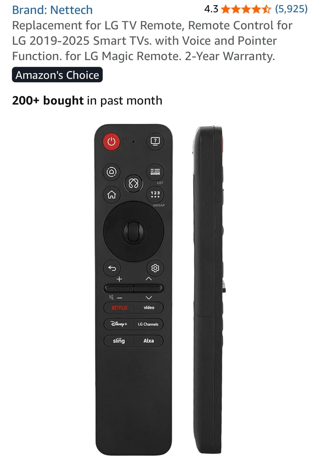 New MR25GA AKB76046608 For LG 2025 Magic Voice TV Remote Control AKB76046602