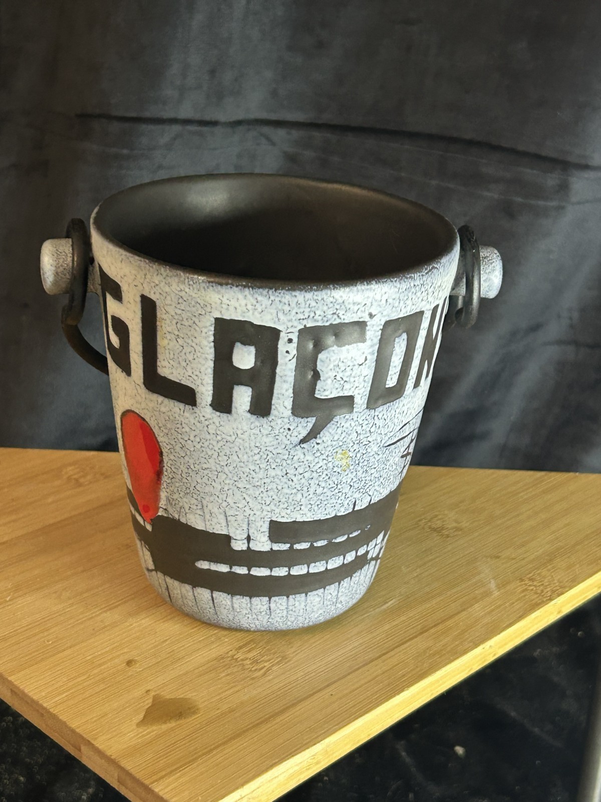 Vintage Mid Century François Caleca Vallauris Ceramic Ice Bucket Signed