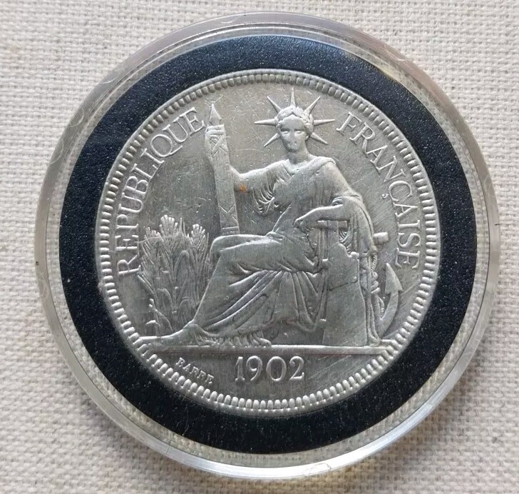  1902 INDOCHINE FRANÇAISE 1 Piastre de Commerce - 