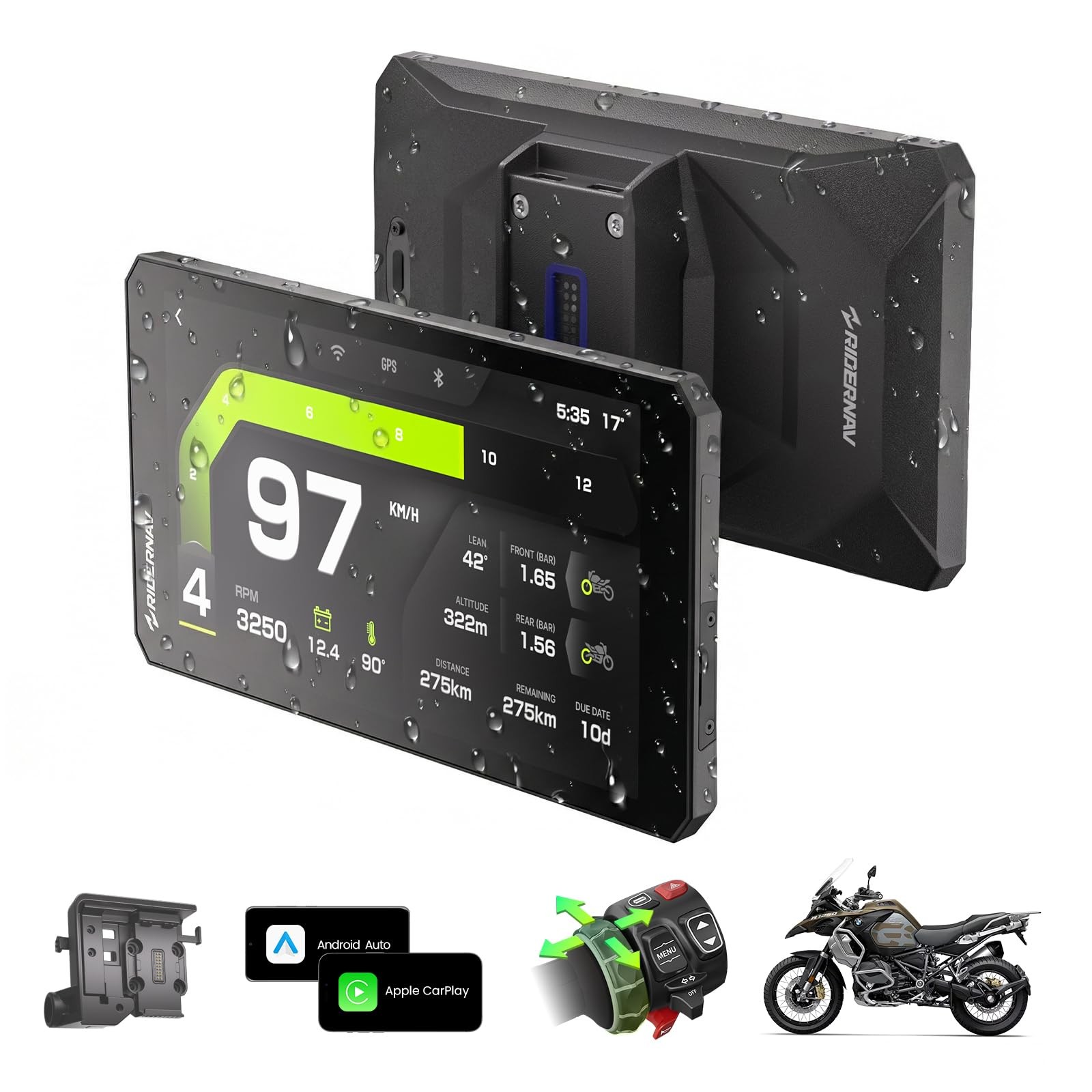 DEFECTIVE RiderNav R7M 7 Wireless Motorcycle CarPlay Android Auto for B G3D DEFECTIVE RiderNav R7M 7 Wireless Motorcycle CarPlay Android Auto for B G3D