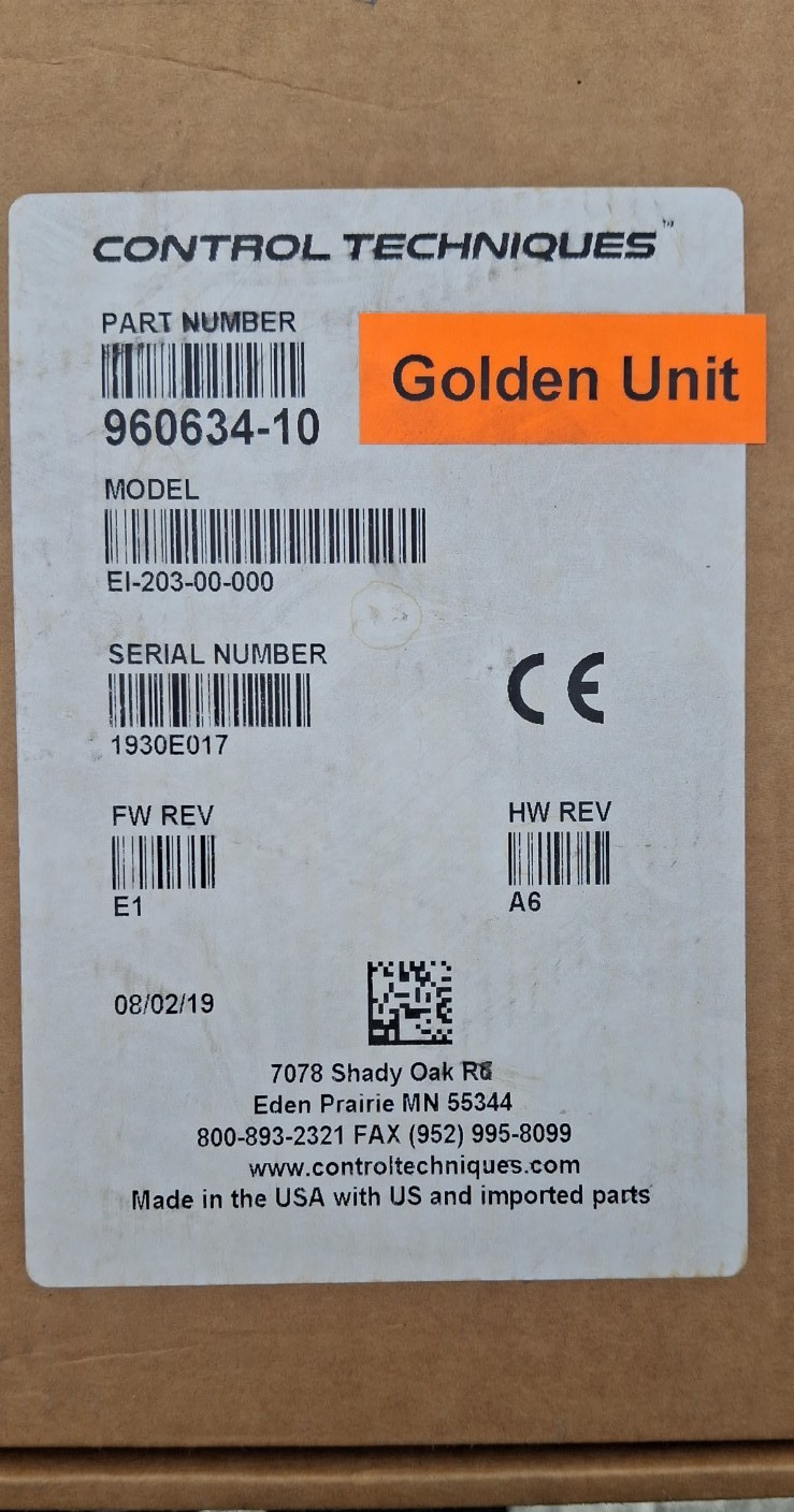 Control Techniques Epsilon EI-203-00-000 indexing servo drive, part 960634-10 Control Techniques Epsilon EI-203-00-000 indexing servo drive, part 960634-10