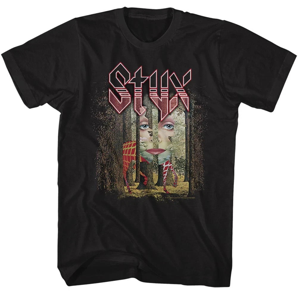STYX Mens New OFFICIAL MUSIC GRAND ILLUSION in 100% BLACK