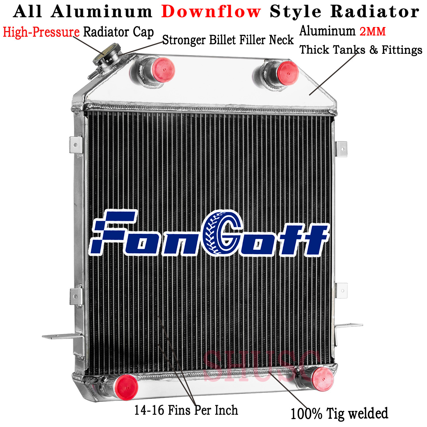 4 Row Aluminum Radiator Fits 1939-1940 Ford Deluxe Pickup Truck Flathead V8