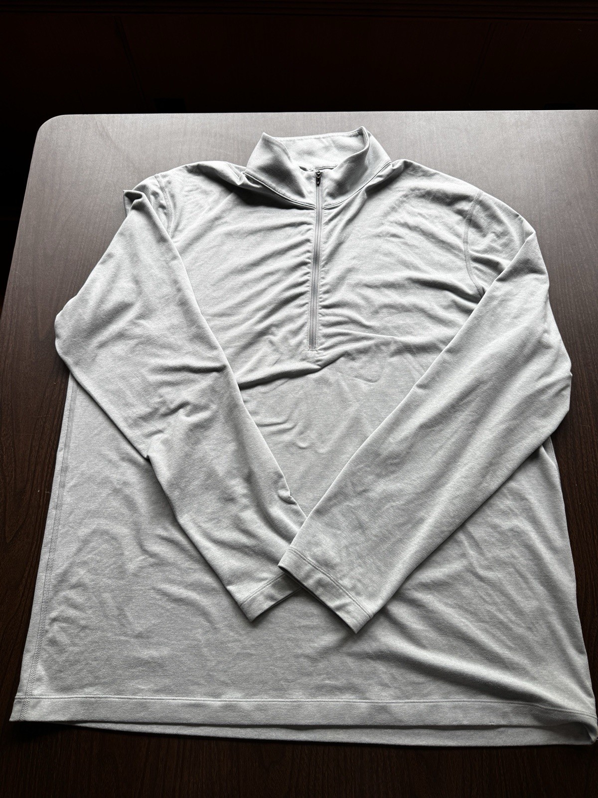 Lululemon Shirt Mens XL Gray Soft Jersey Half Zip Long Sleeve Sweat Wicking Lululemon Shirt Mens XL Gray Soft Jersey Half Zip Long Sleeve Sweat Wicking