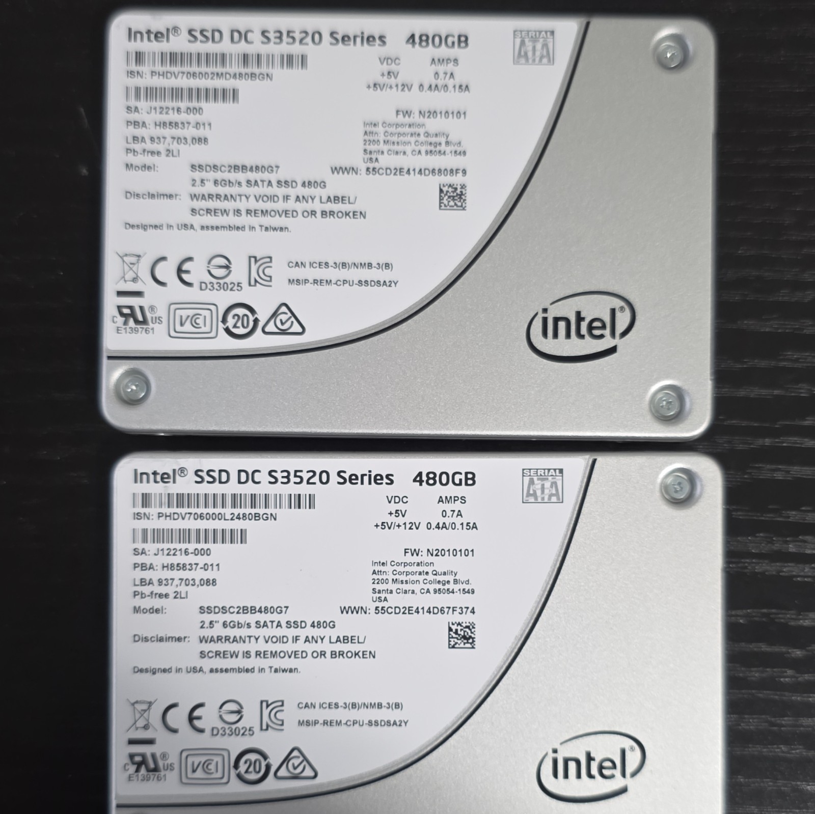 Intel SSD DC S3520 Series 480GB 2.5\