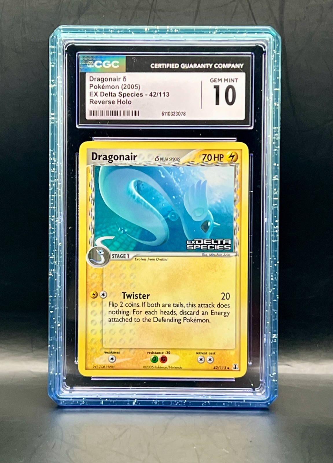 Dragonair 42/113 Reverse Holo Stamped-2005 Pokémon EX Delta Species - CGC 10 Dragonair 42/113 Reverse Holo Stamped-2005 Pokémon EX Delta Species - CGC 10
