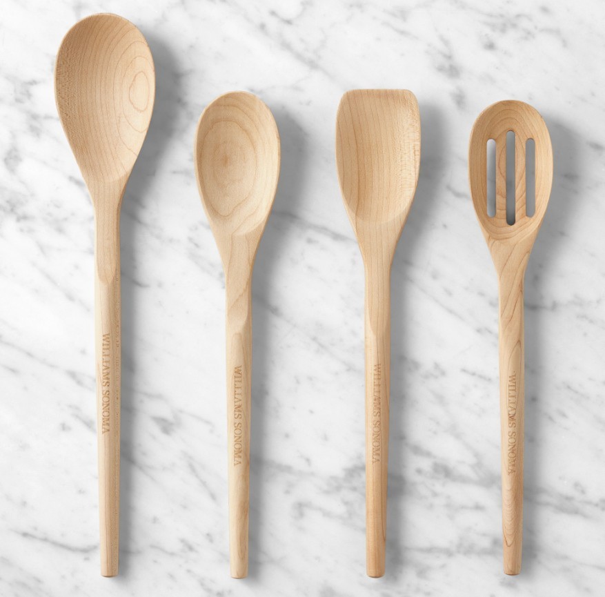 Williams Sonoma Maple Spoons, Set of 4 NEW Williams Sonoma Maple Spoons, Set of 4 NEW