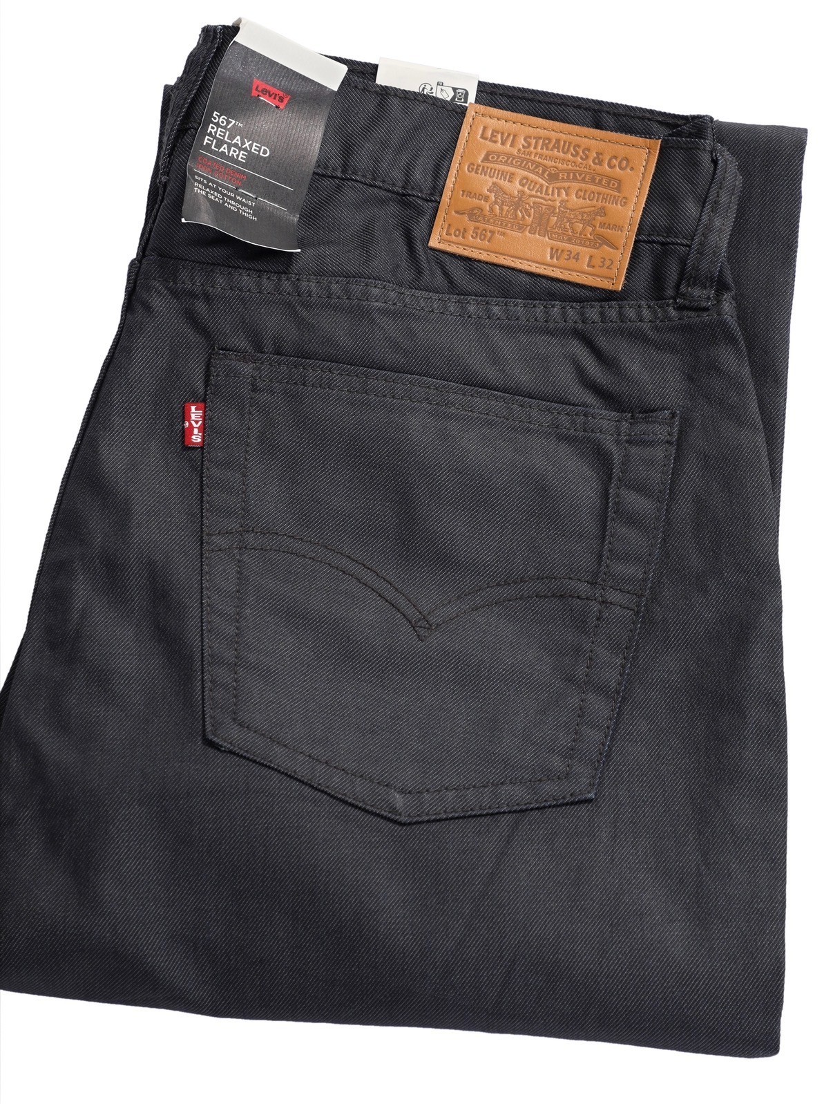Levi's Premium 567 Relaxed Flare Coated Men's Jeans Retail $98