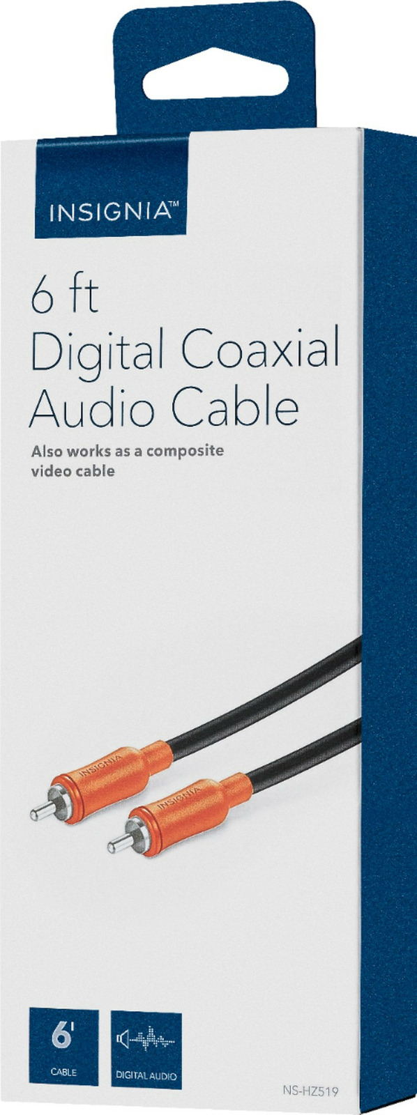 NEW Insignia NS-HZ519 6-foot Digital Audio Cable Coaxial Black composite video NEW Insignia NS-HZ519 6-foot Digital Audio Cable Coaxial Black composite video
