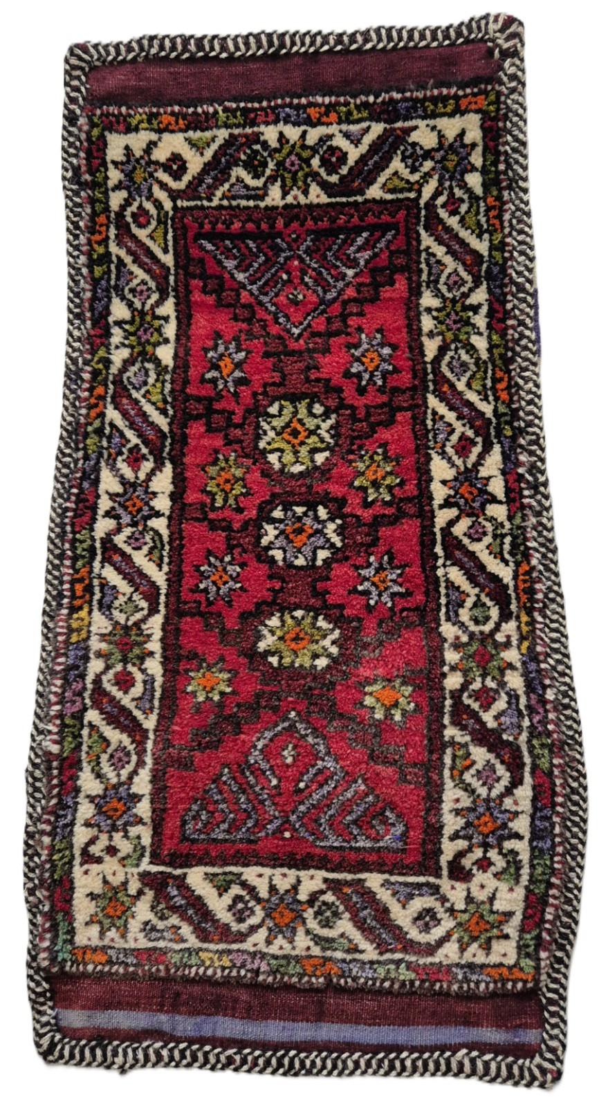 Antique Hand-Knotted Turkish Rug , Collectible Anatolian Dowry Bag Rug