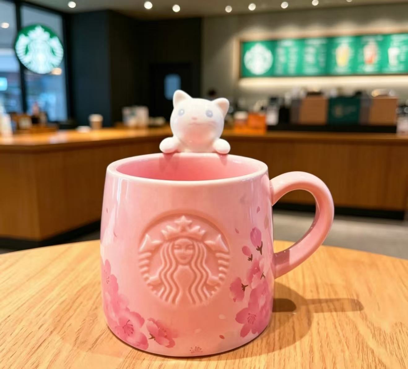 LUXURY Starbucks Cute Pink Sakura Cat Coffee Mug Cup Cherry Blossom Christmas LUXURY Starbucks Cute Pink Sakura Cat Coffee Mug Cup Cherry Blossom Christmas