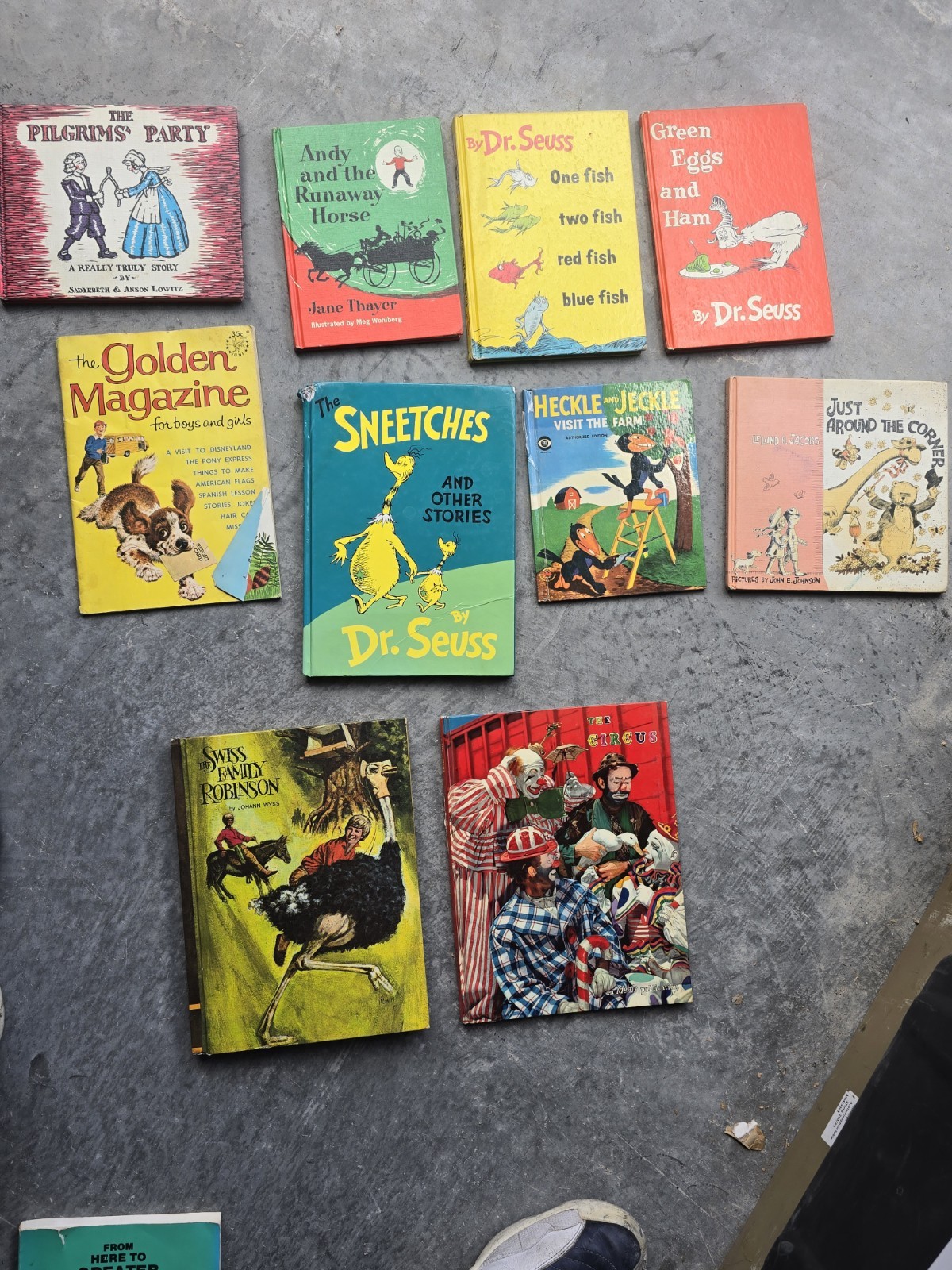 Vintage Children\'s Book Lot 10 Dr Seuss Sneetches Green Eggs Heckle Jeckle HC